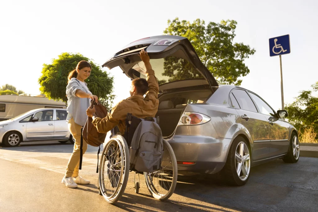 full shot people preparing traveling